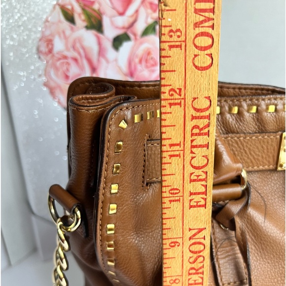 Michael Michael Kors Hamilton classic cognac Pebble Leather satchel Shoulder - Picture 13 of 14